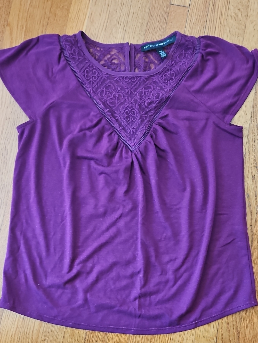 White Housw Black Maeket Lace Top